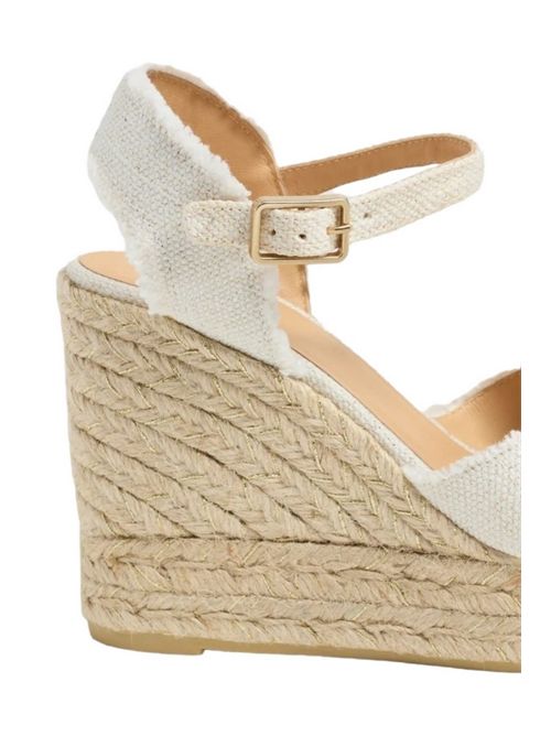 Bromelia women's espadrilles in ivory metallic linen Castaner | BROMELIA8EDBLANCO ORO